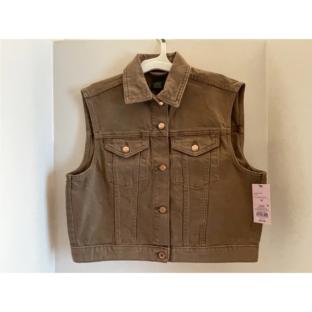 Wild Fable Women’s Brown Denim Sleeveless Jacket Vest